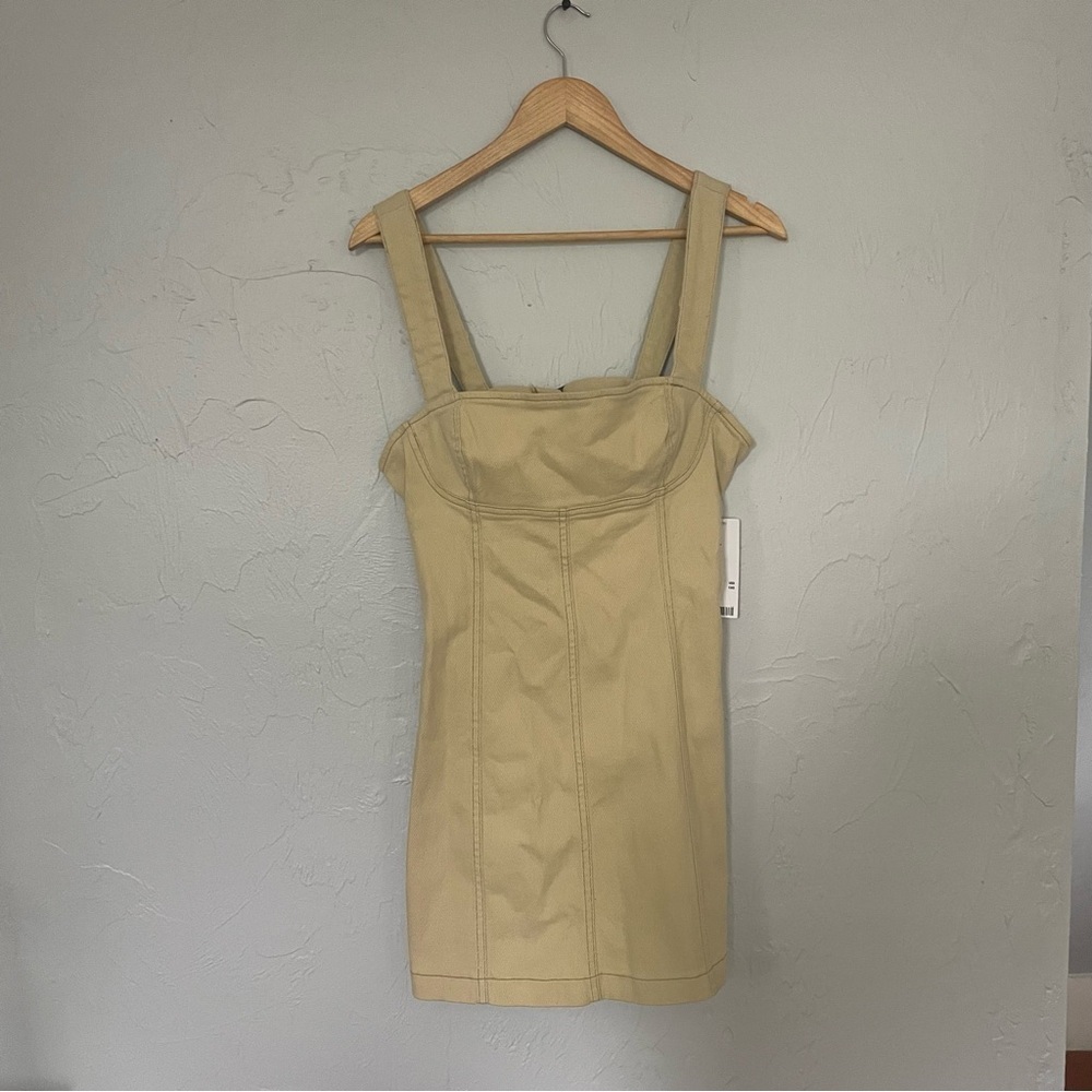 Urban Outfitters Corduroy Tank Tan Mini Dress with Back Cutout NWT size Large‎